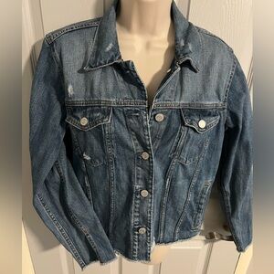 Women’s GAP Distressed Denim Jacket Size Large